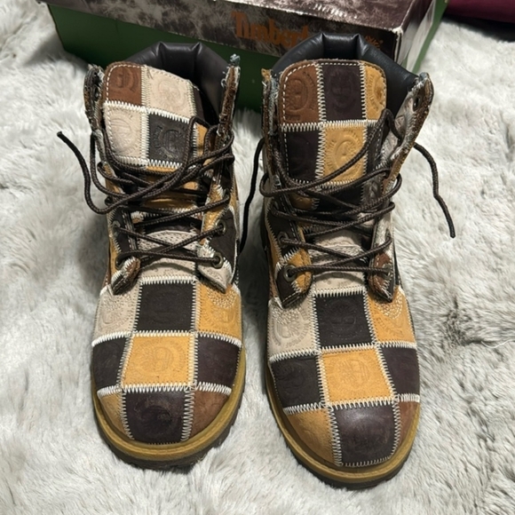 Vintage Patchwork TIMBERLAND  Boots From 1990 New - Picture 1 of 2